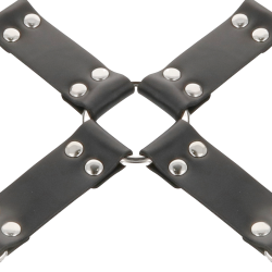 menottes en cuir pour pieds et mains noir