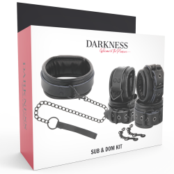menottes et collier en cuir noir