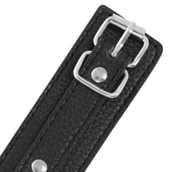 menottes en cuir texturé noir