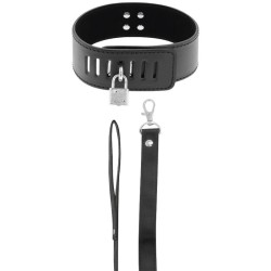collier bdsm avec serrure noire