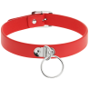 collier cuir vegan rouge femme accessoire fétiche