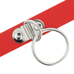 collier cuir vegan rouge femme accessoire fétiche