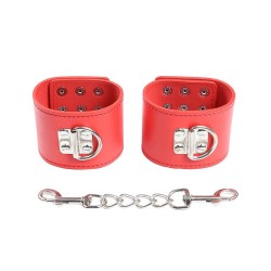 menottes rouges avec fermeture à pression