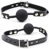 bâillon balle en silicone avec ceinture en cuir (cadenas inclus)