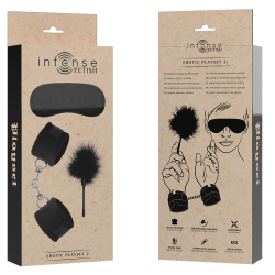 fetish playset érotique 2 avec menottes, masque aveugle et tickler
