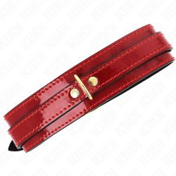 collier ajustable rouge vin avec détails dorés 29-42,5 cm x 4 cm