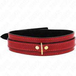 collier ajustable rouge vin avec détails dorés 29-42,5 cm x 4 cm