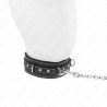 collier en cuir pvc avec ceinture 105 cm rivet strass 41,5 x 4 cm