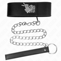 collier avec ceinture 65 cm avec large bracelet noir ajustable 33,5-41 cm x 5 cm