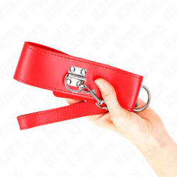 collier avec ceinture 65 cm avec large bracelet rouge ajustable 33,5-41 cm x 5 cm