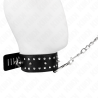 collier avec laisse 65 cm avec clous argentés modèle 1 ajustable 36-43 cm x 5 cm