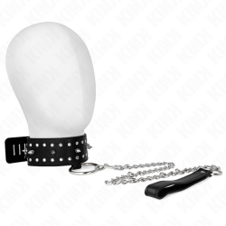 collier avec laisse 65 cm avec clous argentés modèle 1 ajustable 36-43 cm x 5 cm