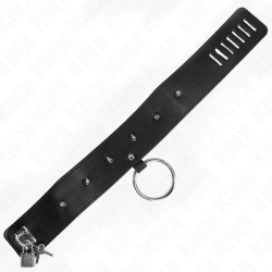 collier 65 cm avec laisse avec clous argentés modèle 2 réglable 36-43 cm x 5 cm