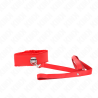 collier avec laisse 116 cm avec clous argentés modèle 4 rouge ajustable 40-48 cm x 6 cm