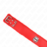 collier avec laisse 116 cm avec clous argentés modèle 4 rouge ajustable 40-48 cm x 6 cm