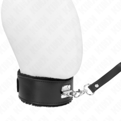 collier avec ceinture 116 cm avec bracelet en cuir noir ajustable 40-48 cm x 6 cm