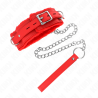 collier avec laisse 65 cm avec restrictions rouge 36-42 cm x 5,5 cm