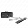 collier avec laisse 65 cm avec restrictions noir 36-42 cm x 5,5 cm
