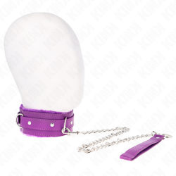 collier avec laisse 65 cm avec restrictions violet 36-42 cm x 5,5 cm