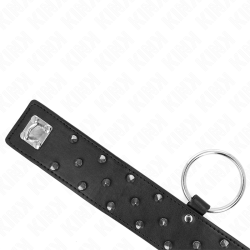 collier avec laisse 65 cm avec clous argentés modèle 5 réglable 36-43 cm x 5 cm