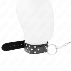 collier rivet anneau avec ceinture 65 cm noir ajustable 36-50 cm x 3,8 cm