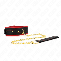 collier avec laisse en tissu uni ajustable 33-48 cm x 5,7 cm