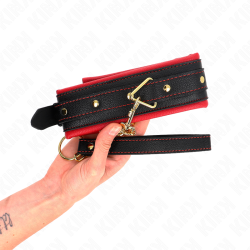 collier avec laisse en tissu uni ajustable 33-48 cm x 5,7 cm