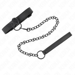 collier avec laisse foncée 65 cm ajustable 37-54 cm x 3 cm
