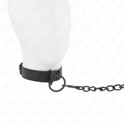 collier avec laisse foncée 65 cm ajustable 37-54 cm x 3 cm