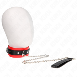 collier modèle basic avec laisse 65 cm modèle 3 rouge 53 x 5 cm