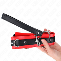 collier modèle basic avec laisse 65 cm modèle 3 rouge 53 x 5 cm