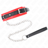 collier modèle basic avec laisse 65 cm modèle 3 rouge 53 x 5 cm