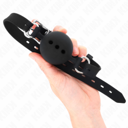 bâton entierement silicone 55 x 2 cm avec boule 4,5 cm taille m noir ajustable 35-51 cm