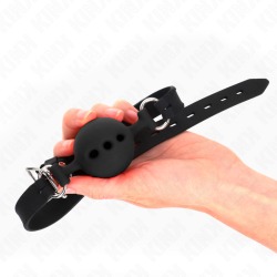 bâton entierement silicone 55 x 2 cm avec boule de 5 cm taille l noir ajustable 35-51 cm