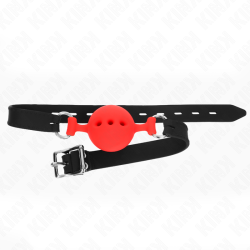 bag entier en silicone 55 x 2 cm avec boule de 4,5 cm taille m rouge ajustable 35-51 cm