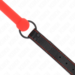 gag en os avec sangle en cuirette rouge ajustable 41-57 cm