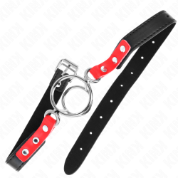 gag avec plusieurs o-rings 4 - 4,8 cm rouge 38 x 56 cm