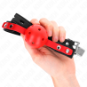 balle dure creuse rouge 4 cm gag bracelet noir 60 x 2 cm ajustable 37-52 cm