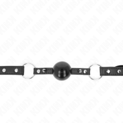bâillon balle 4 cm avec pointe rivet et snap lock 65 x 2 cm