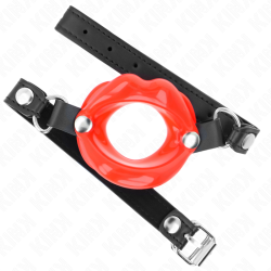 bâton lip 8 cm avec sangle en cuir rouge 63 x 2 cm ajustable 39-58 cm