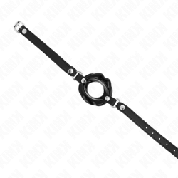 bâton lip 8 cm avec sangle en cuir noir 63 x 2 cm ajustable 39-58 cm