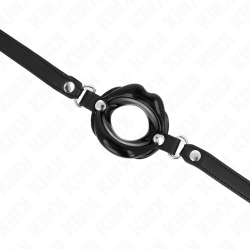 bâton lip 8 cm avec sangle en cuir noir 63 x 2 cm ajustable 39-58 cm