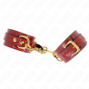 poignets joanna angel rouge ajustables avec chaîne or 16,5-26 cm x 4 cm