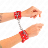 bracelets avec double ligne de clous réglables rouge