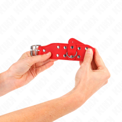 bracelets avec double ligne de clous réglables rouge