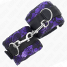 attentes-poignets courtes en dentelle de velours et reliure en nylon violet - noir 23 x 6,5 cm