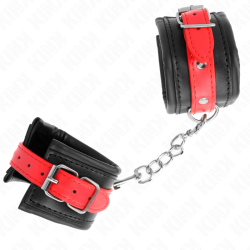 appui-poignets noir avec ceinture rouge ajustable 17-28 cm x 6 cm