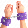 appui-poignets doublés de fourrure premium violet avec ceinture violet ajustable 17-29 cm x 6 cm
