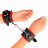 appui-poignets doublés de fourrure premium rouge avec ceinture noire réglable 17-29 cm x 6 cm