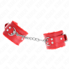appui-poignets doublés de fourrure rouge avec ceinture rouge réglable 17-29 cm x 6 cm